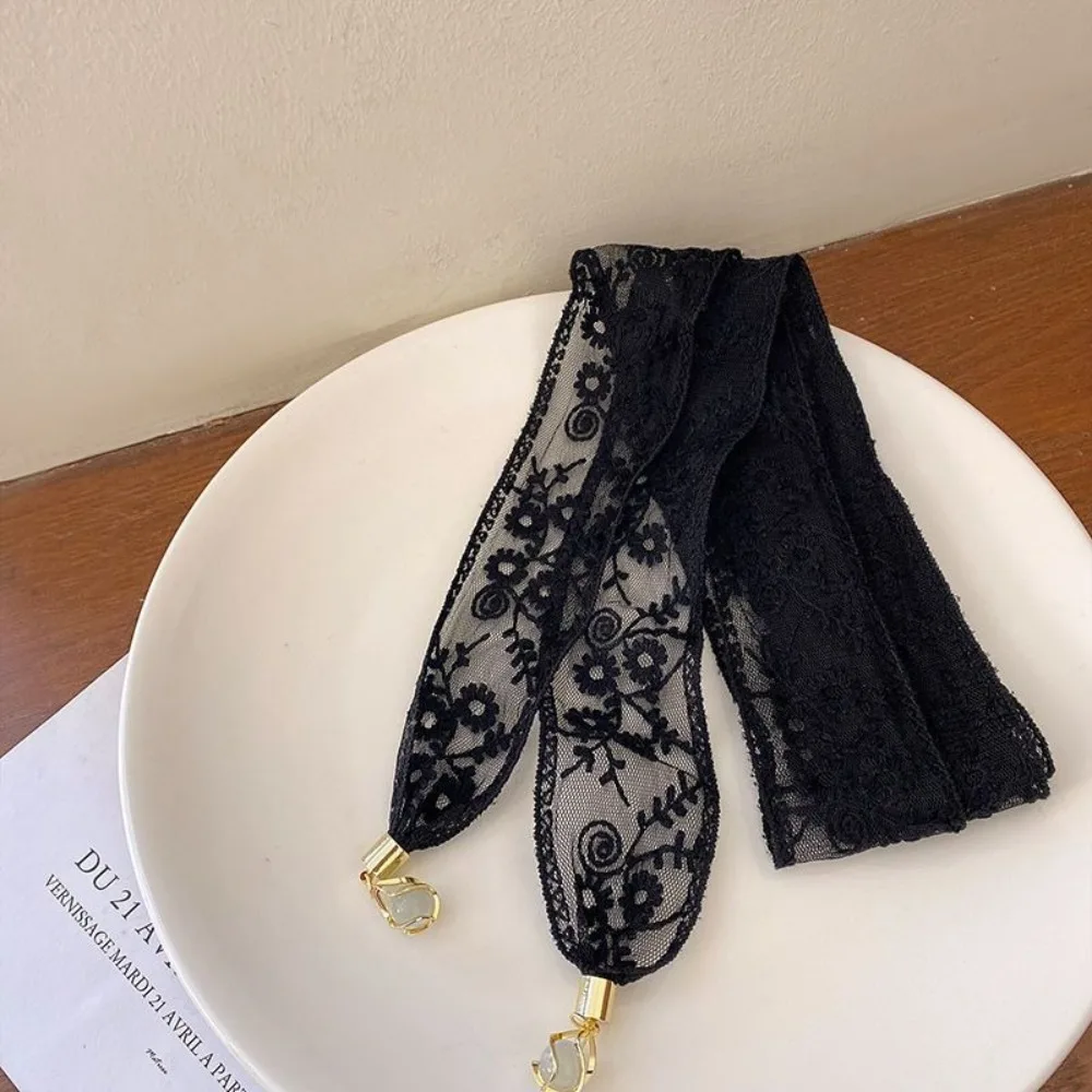 Ribbon Floral Embroidered Lace Ribbon Headbands Long Thin Pendant Sun Hat Lace Trim Hair Ribbon Bag Decoration Hair Accessories