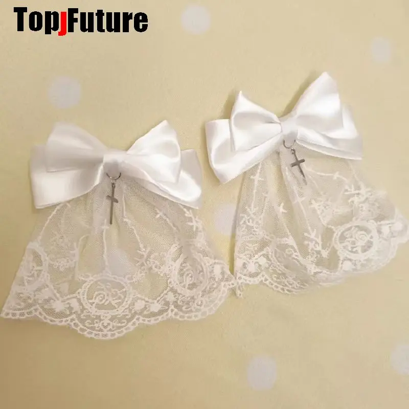 Subculture Personality Steampunk Women Punk Bow Lace Skirt Edge Clip Hair Clip Y2K Girl Harajuku Gothic Hair Clips Pins Hairpin