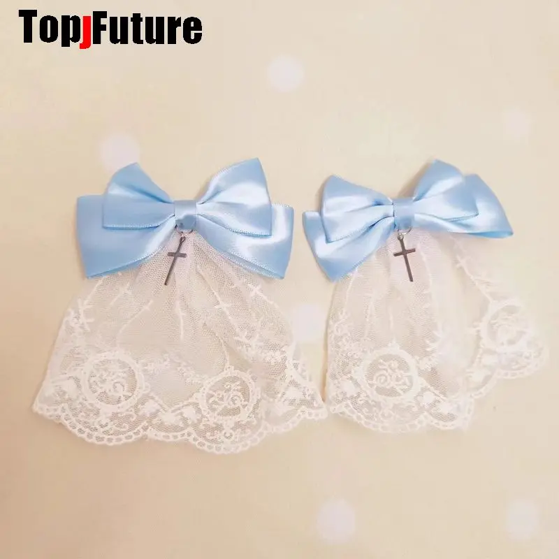 Subculture Personality Steampunk Women Punk Bow Lace Skirt Edge Clip Hair Clip Y2K Girl Harajuku Gothic Hair Clips Pins Hairpin