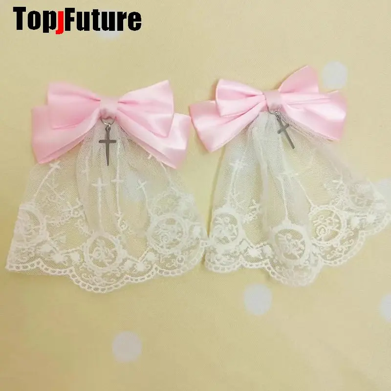 Subculture Personality Steampunk Women Punk Bow Lace Skirt Edge Clip Hair Clip Y2K Girl Harajuku Gothic Hair Clips Pins Hairpin