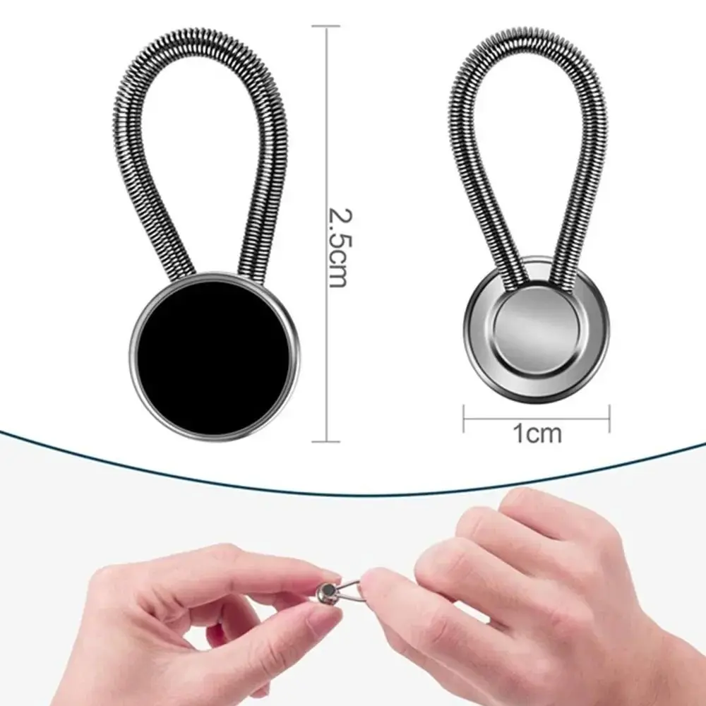 8Pcs Metal Collar Button Extender Flexible Neck Extender Shirts Button Expanders Lengthen Buckle Elastic