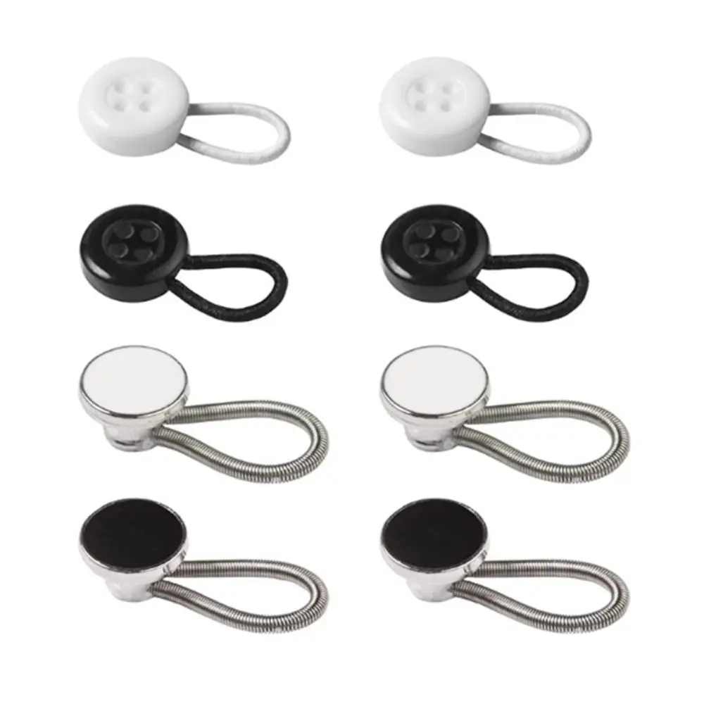 8Pcs Metal Collar Button Extender Flexible Neck Extender Shirts Button Expanders Lengthen Buckle Elastic