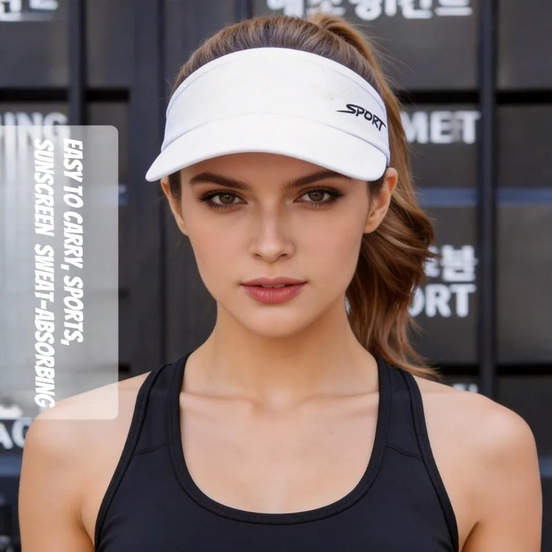 1pc Summer Women Breathable Air Sun Hats Quick-dry Visor UV Protection Top Empty Solid Men Sports Tennis Running Sunscreen Cap