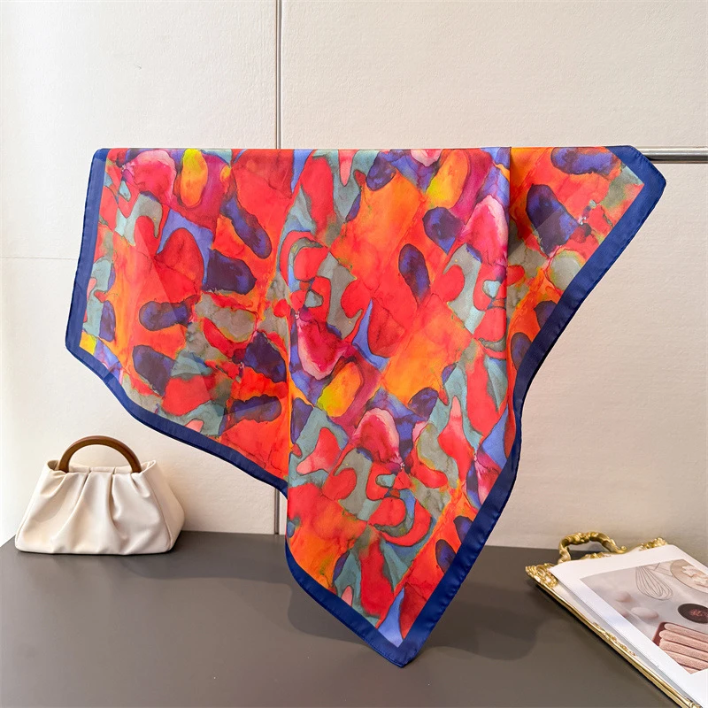 Women Spring Summer Square Scarf 70*70cm Satin Silk Scarves Headscarf Female Foulard Beach Bandana Ladies Neckerchief Hair band