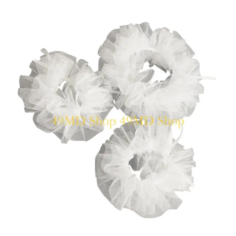 49MD Renaissances Victorian Neck Ruff Mesh Ruffled False Collar and Wrist Cuffs for Historical Themed Event Colonial Costume