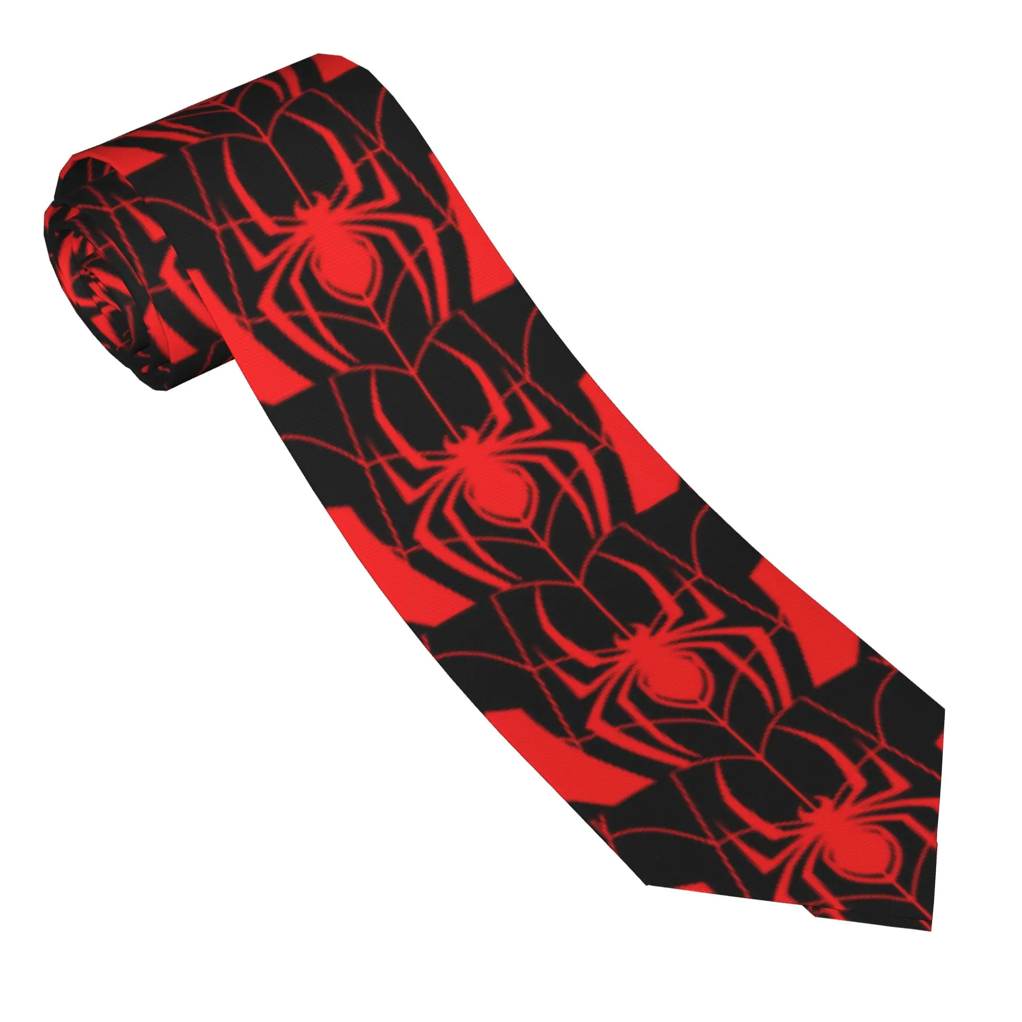 Formal Spider Cartoon Neck Tie for Office Custom Men Spider Web Cute Little Animal Neckties