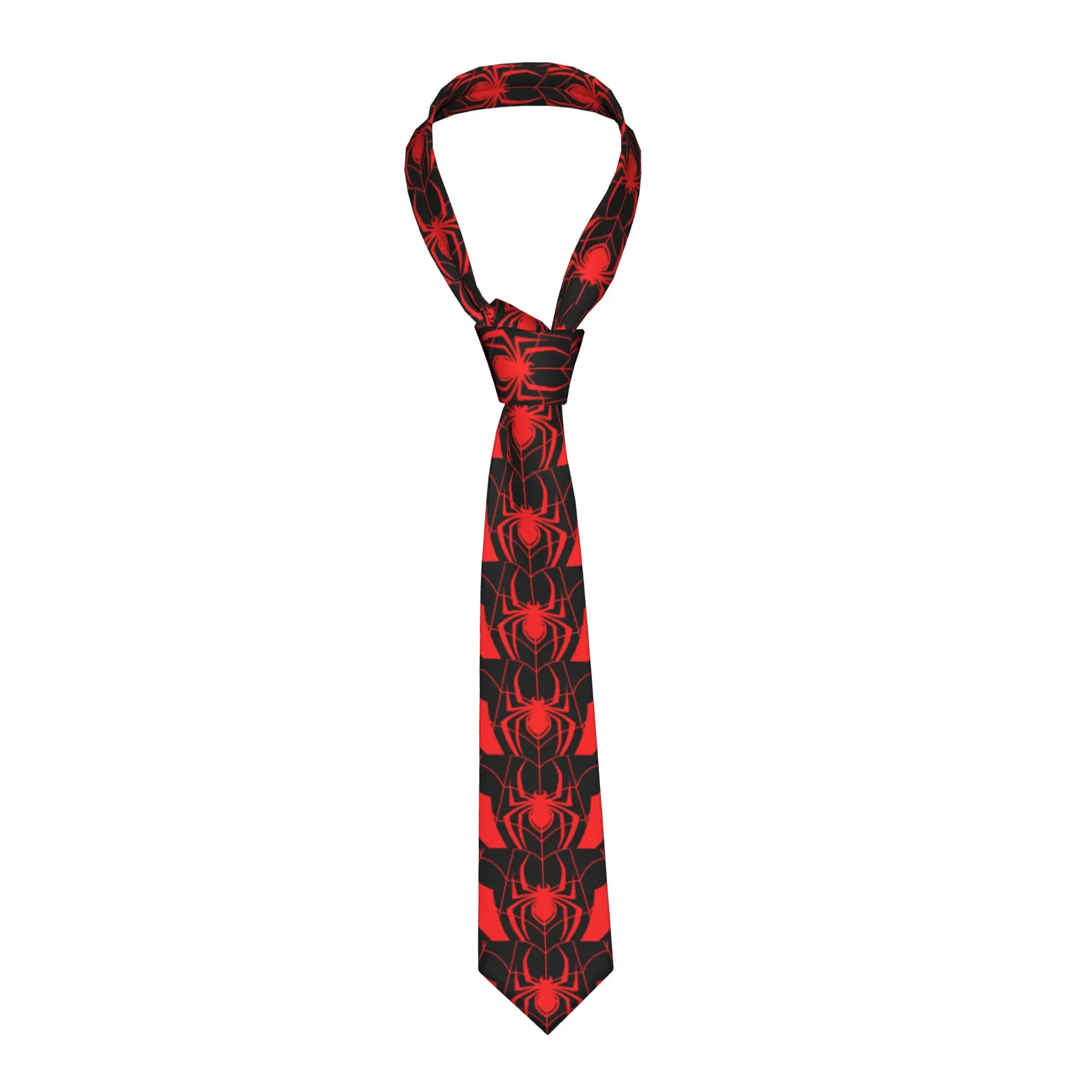 Formal Spider Cartoon Neck Tie for Office Custom Men Spider Web Cute Little Animal Neckties