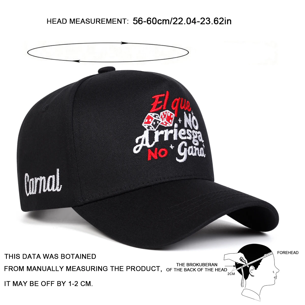 Unisex EL QUE NO ARRIESGA NO GANA Embroidery Baseball Caps Spring Autumn Outdoor Adjustable Casual Hats Sunscreen Hat Sports Cap