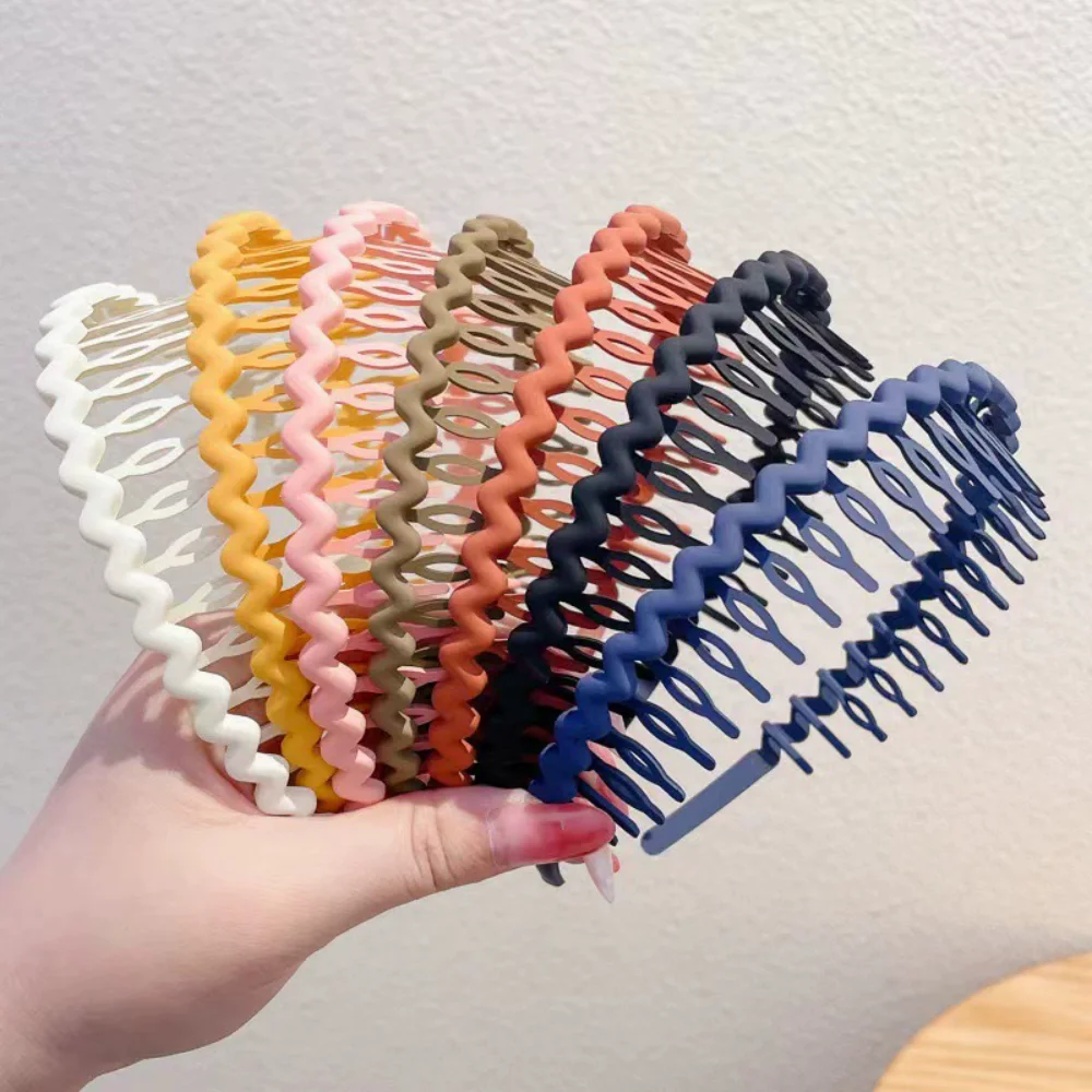 Solid Color Wave Headband for Girl Women Summer Face Wash Sports Hair Band Headbands Non-slip Hair Bands for Women Accessories