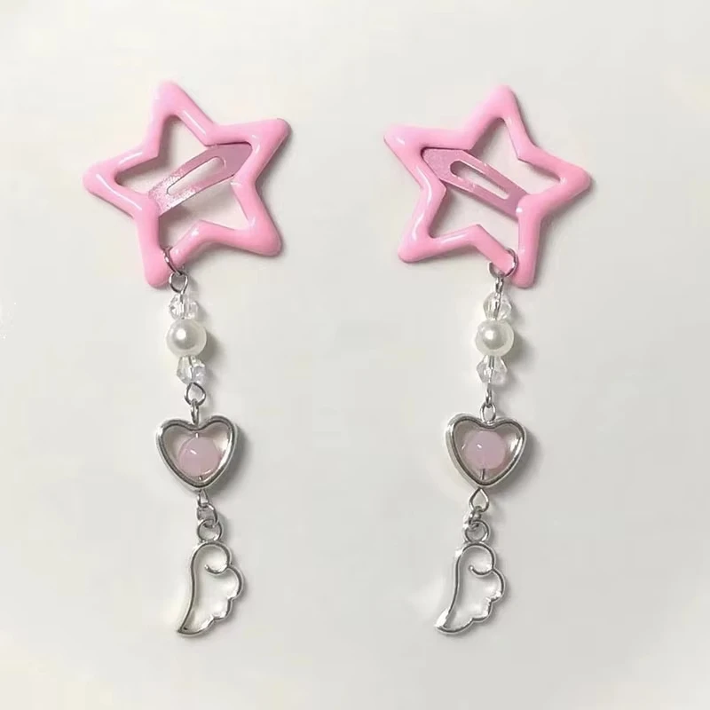 2pcs Handmade Star Hairpin Fairy Tale Core Y2K Butterfly Hairpin
