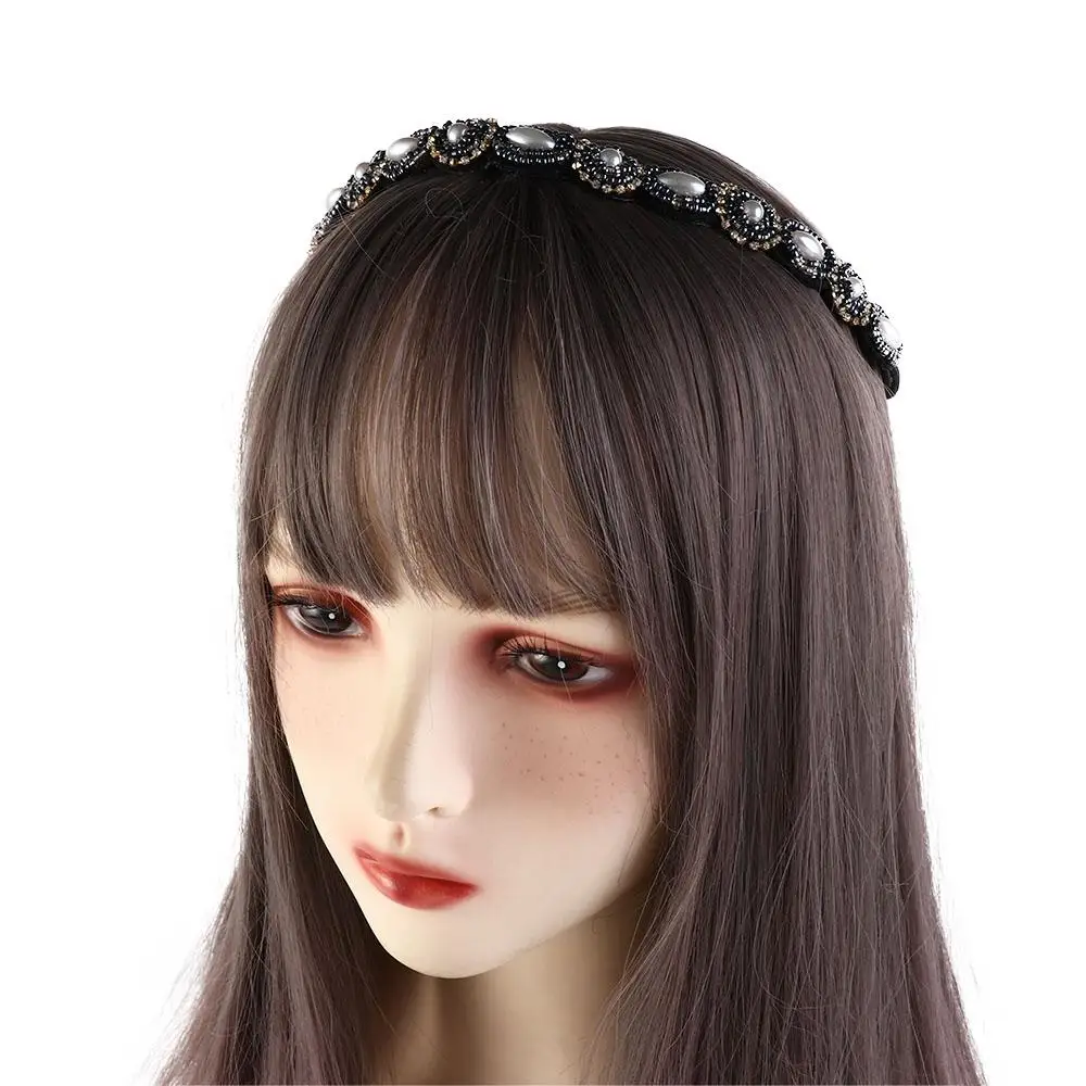 Headband Ethnic Style Headwear Bohemian Accessories Rhinestone Beaded Hairband Elastic Hair Korean Style Headband