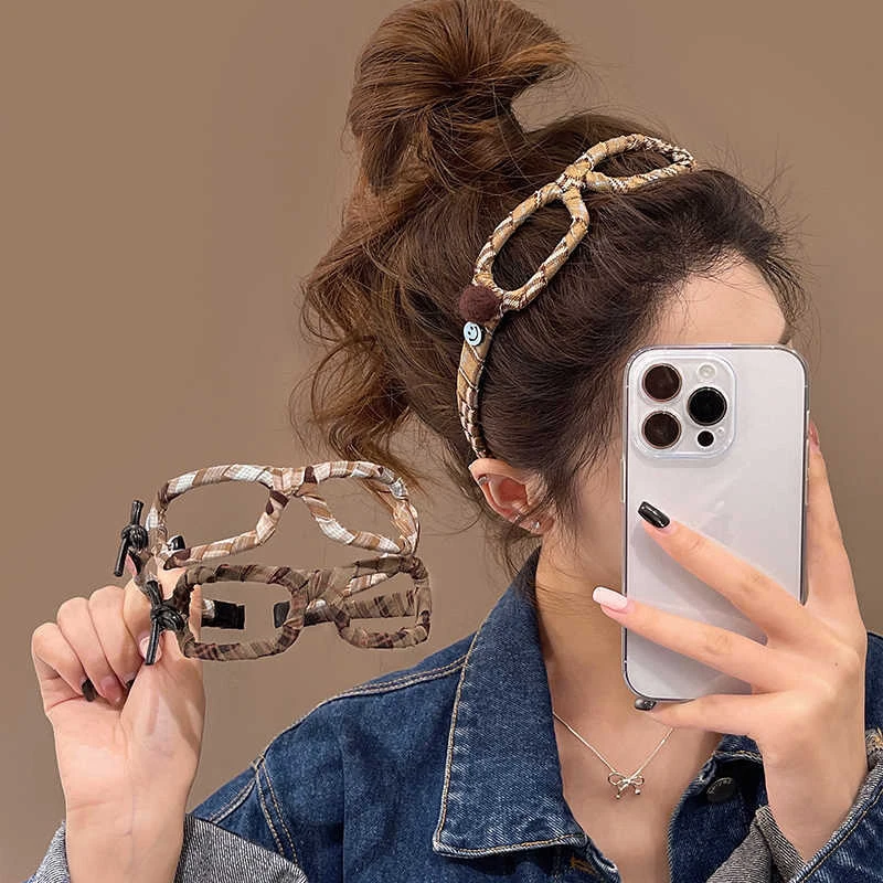Fashionable Western style eyeglass frame headband for women high skull top anti slip headband niche high-end hair accessory