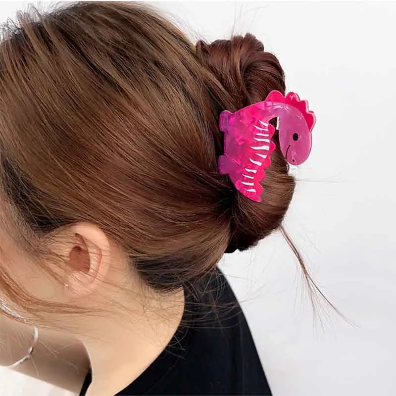 New Acetate Colorful Gradient Dinosaur Hair Claws for Women Cartoon Cute Little Dinosaur Hair Clip Hair Accessories