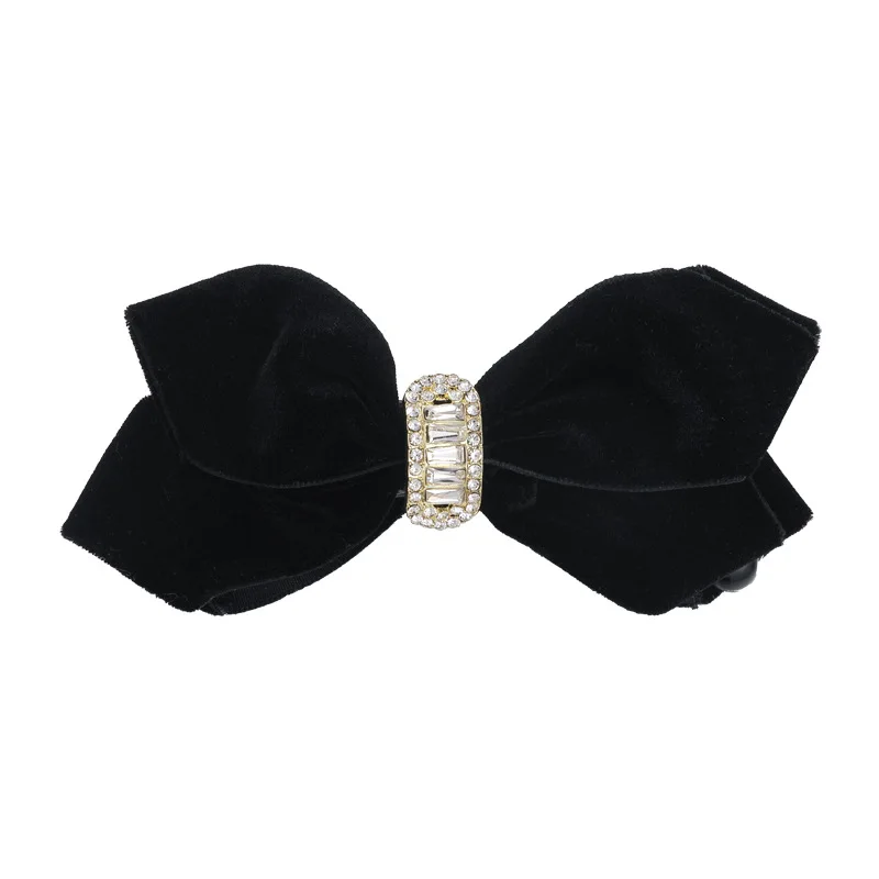 Autumn/Winter New Arrival Black Velvet Bow Banana Clip Vertical Clip High Ponytail Hair Accessory Hair Clip for Women