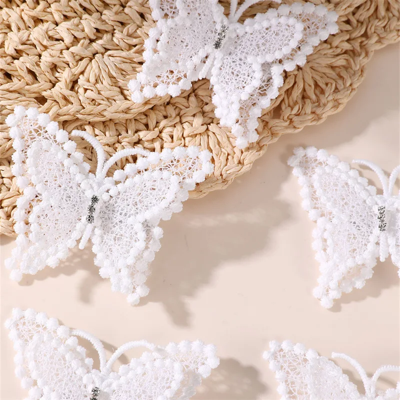 5pcs/set Cute Double-Layer White Bow Hair Clips – Versatile Ponytail & Side Clips for Sweet, Playful Looks.