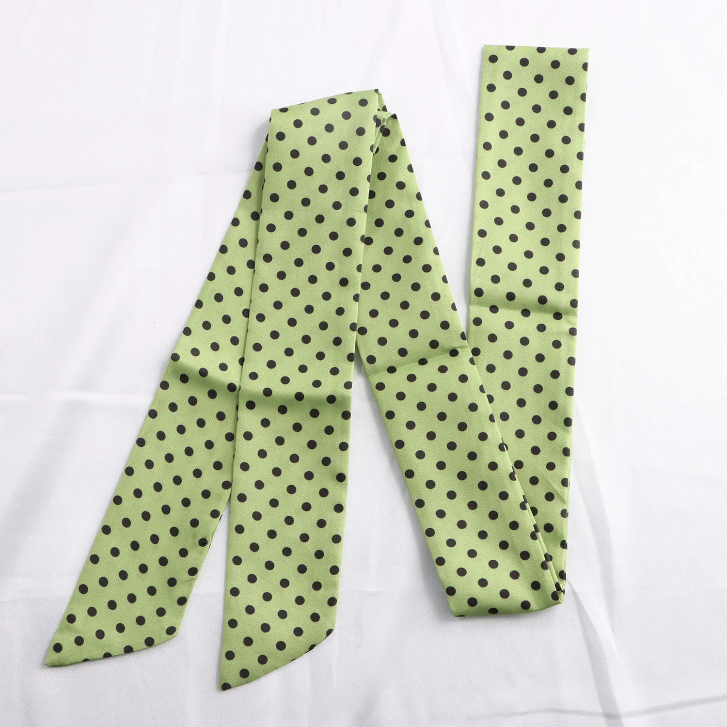Women Narrow Long Scarf 150x4cm Polka Dot Bag Ribbon Headband Choker Streamer, Versatile Fashion Accessories for Daily Wear