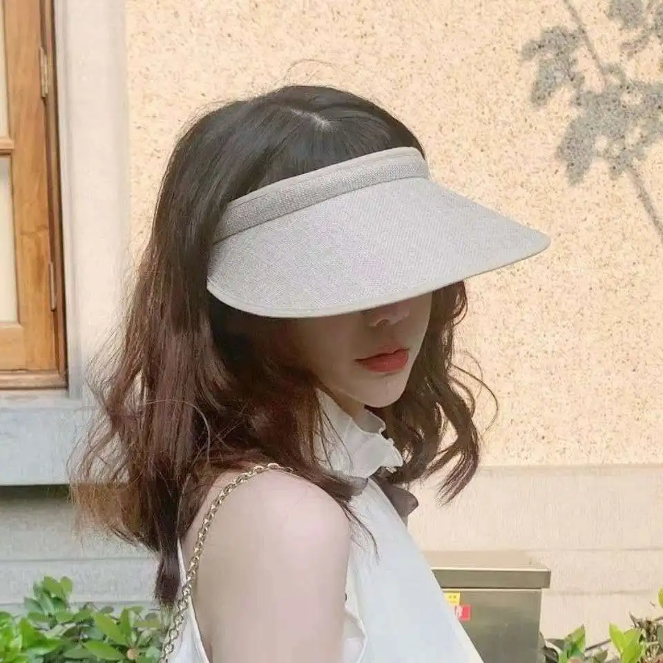 New Fashion Summer Empty Top Sun Hat Women's Casual Adjustable Sun Visor Caps Girls Boy Outdoor Sea Beach Trip Cap