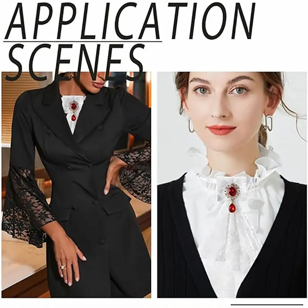 Women Accessories Vintage Style Lace Jabot Collar Detachable Ruffled Jabot Necktie Jabot Neck Collar Fancy Dress Parties