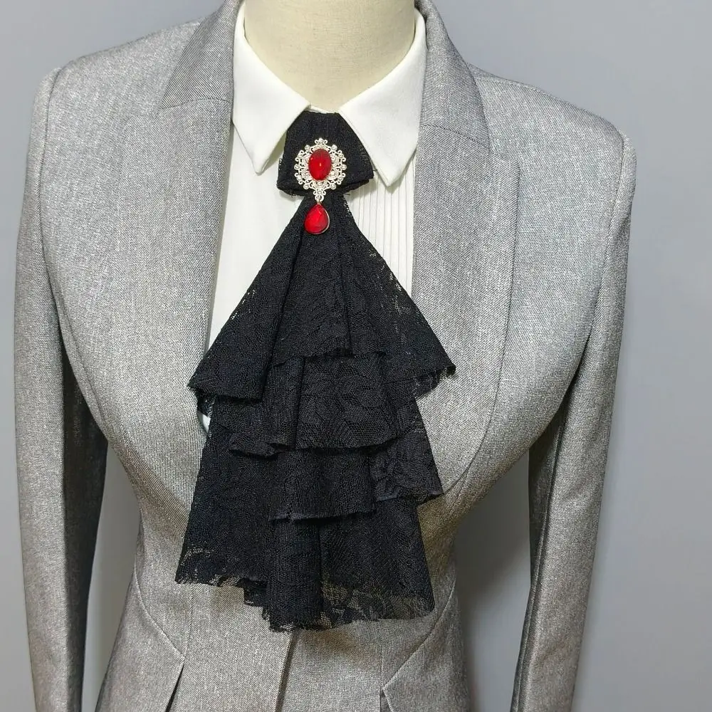 Women Accessories Vintage Style Lace Jabot Collar Detachable Ruffled Jabot Necktie Jabot Neck Collar Fancy Dress Parties