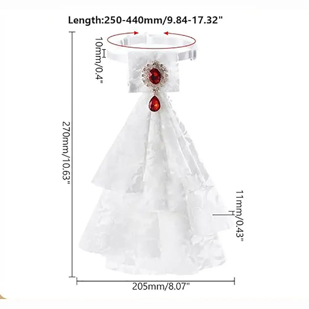 Women Accessories Vintage Style Lace Jabot Collar Detachable Ruffled Jabot Necktie Jabot Neck Collar Fancy Dress Parties