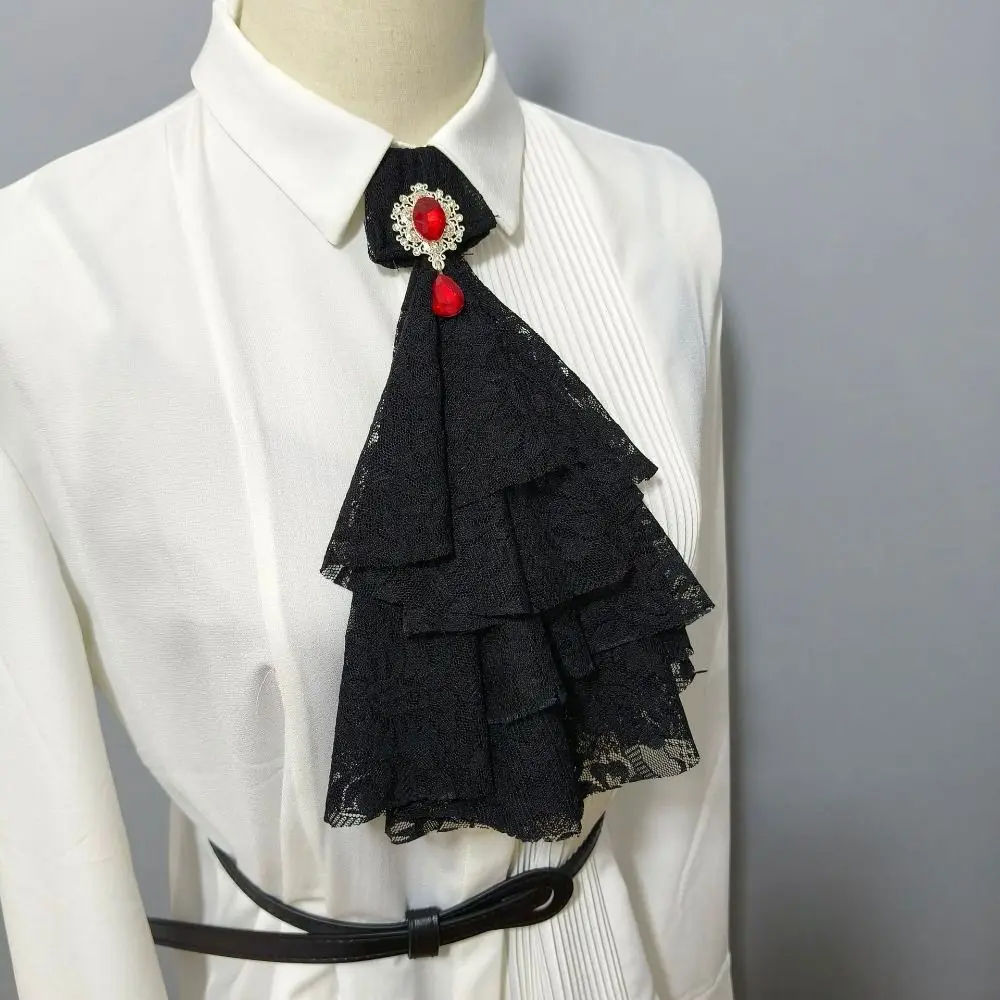 Women Accessories Vintage Style Lace Jabot Collar Detachable Ruffled Jabot Necktie Jabot Neck Collar Fancy Dress Parties