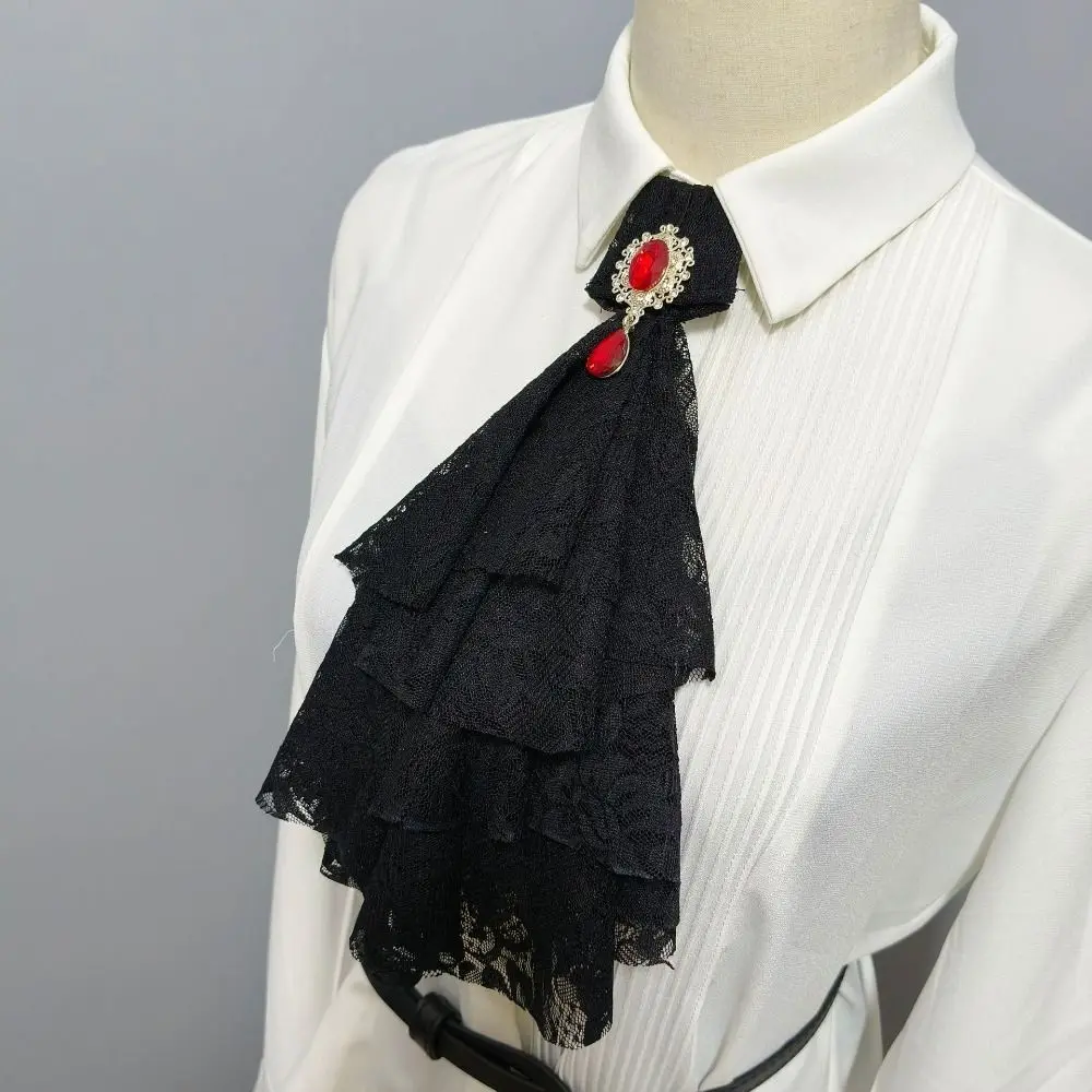 Women Accessories Vintage Style Lace Jabot Collar Detachable Ruffled Jabot Necktie Jabot Neck Collar Fancy Dress Parties