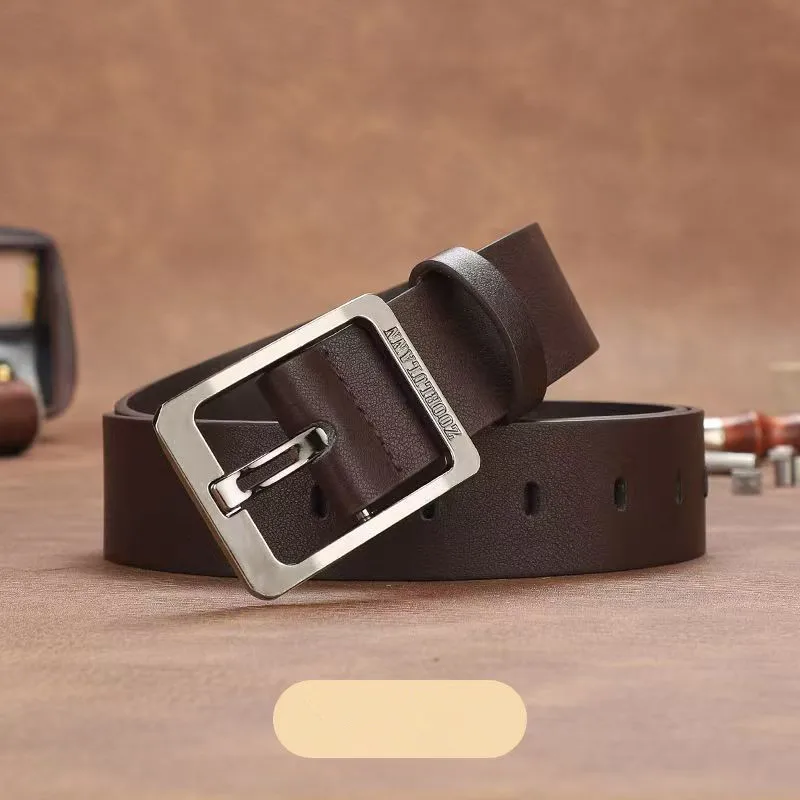 Genuine Leather Men's Waist Belt, Business Simple and Fashionable Jeans Luxury Belt for Women, Versatile and Trendy Belt for Men