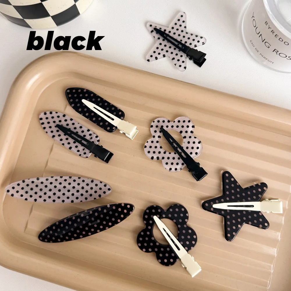 1/2/4PCS Black White Polka Dot Acrylic Hair Clips Minimalist Secure Hold Suitable for Daily Wear Party Outfits Hairpin