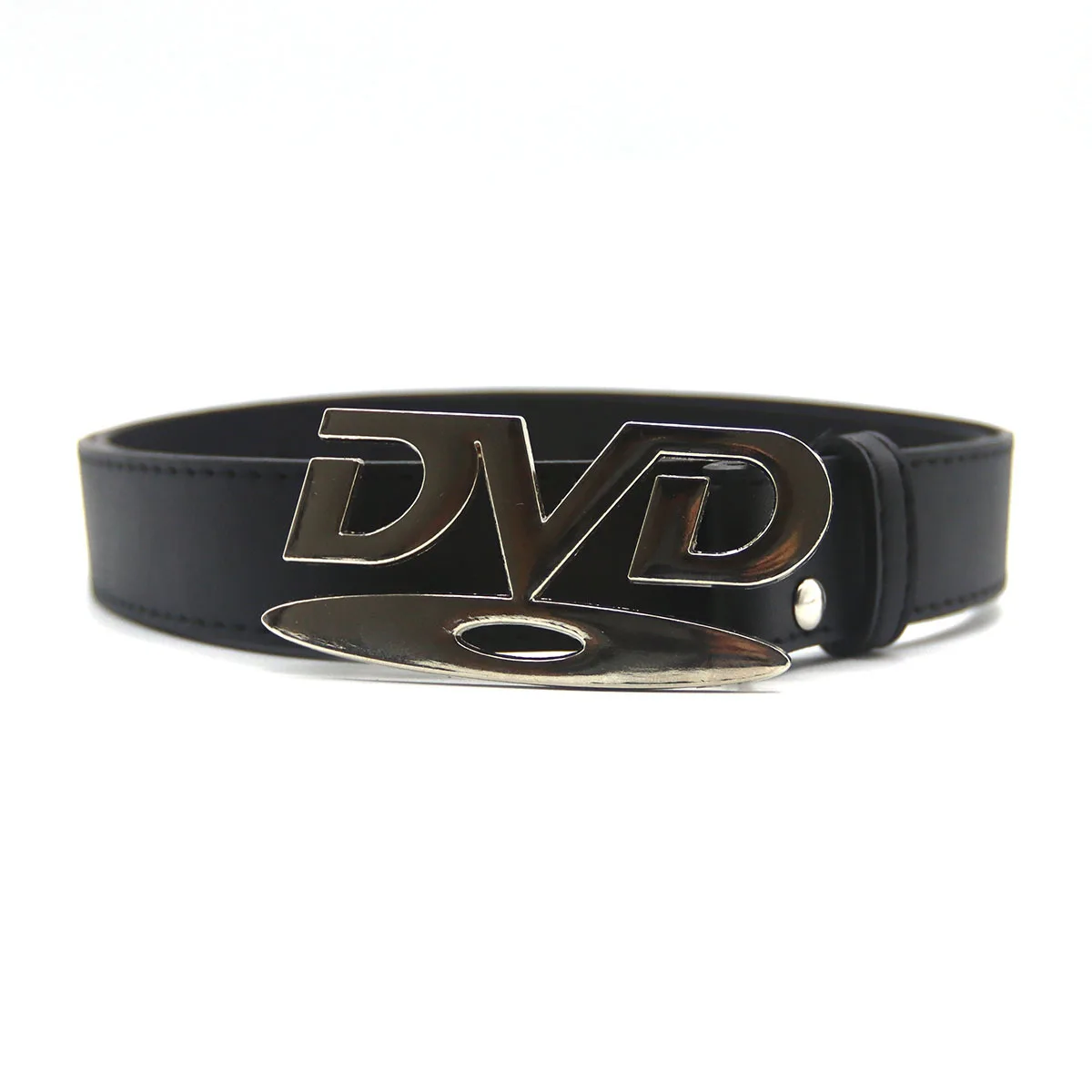 Unisex Nostalgic Design DVD Buckle Belt Men Women Decoration Paired with Jeans Belt Versatile White Black Design Sense Belt