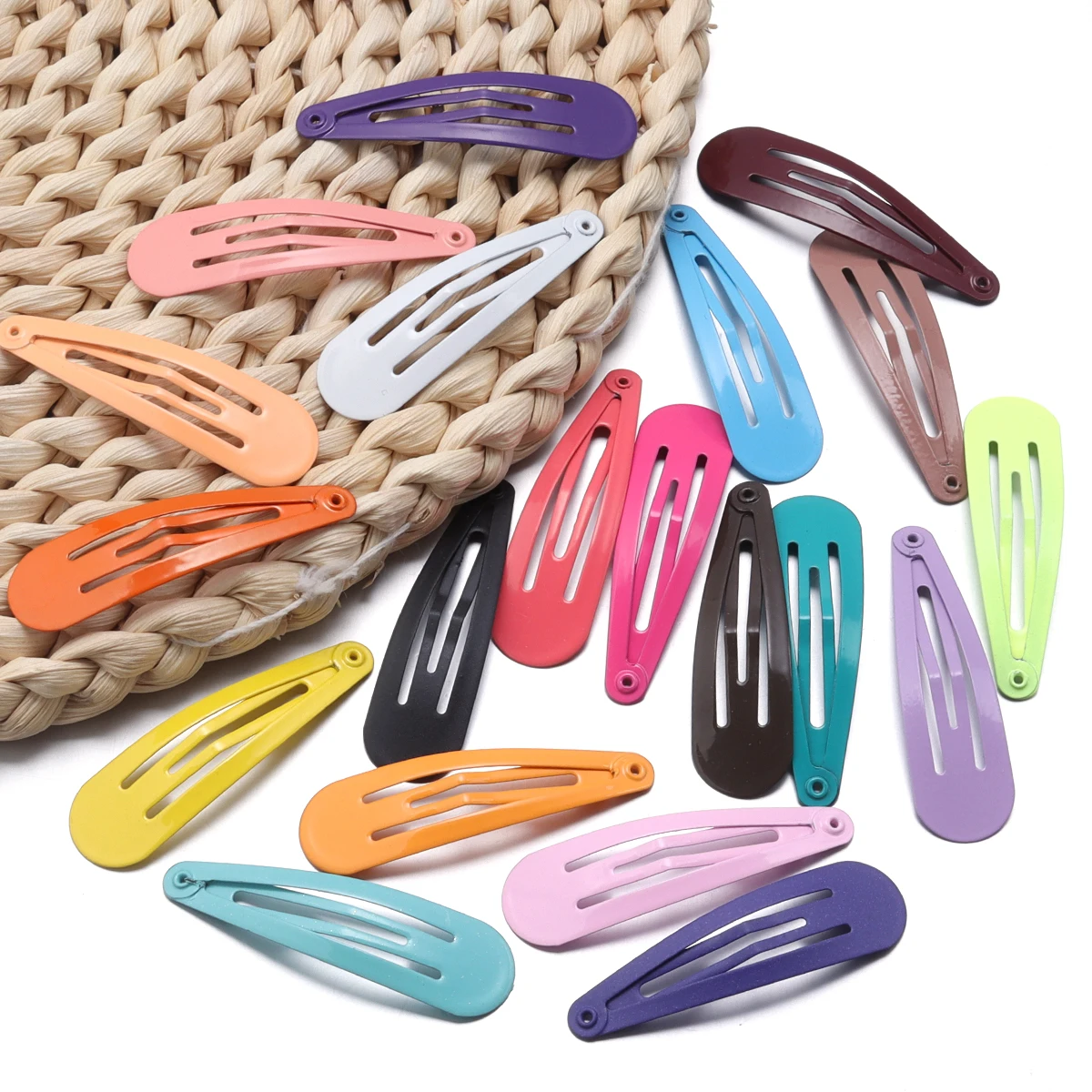 50pcs/lot Metal Candy Color BB Hair Clips Waterdrop Hair Clips For Broken Hair Clip Bangs Hair Clip Kids Girls Y2K Hair Clips