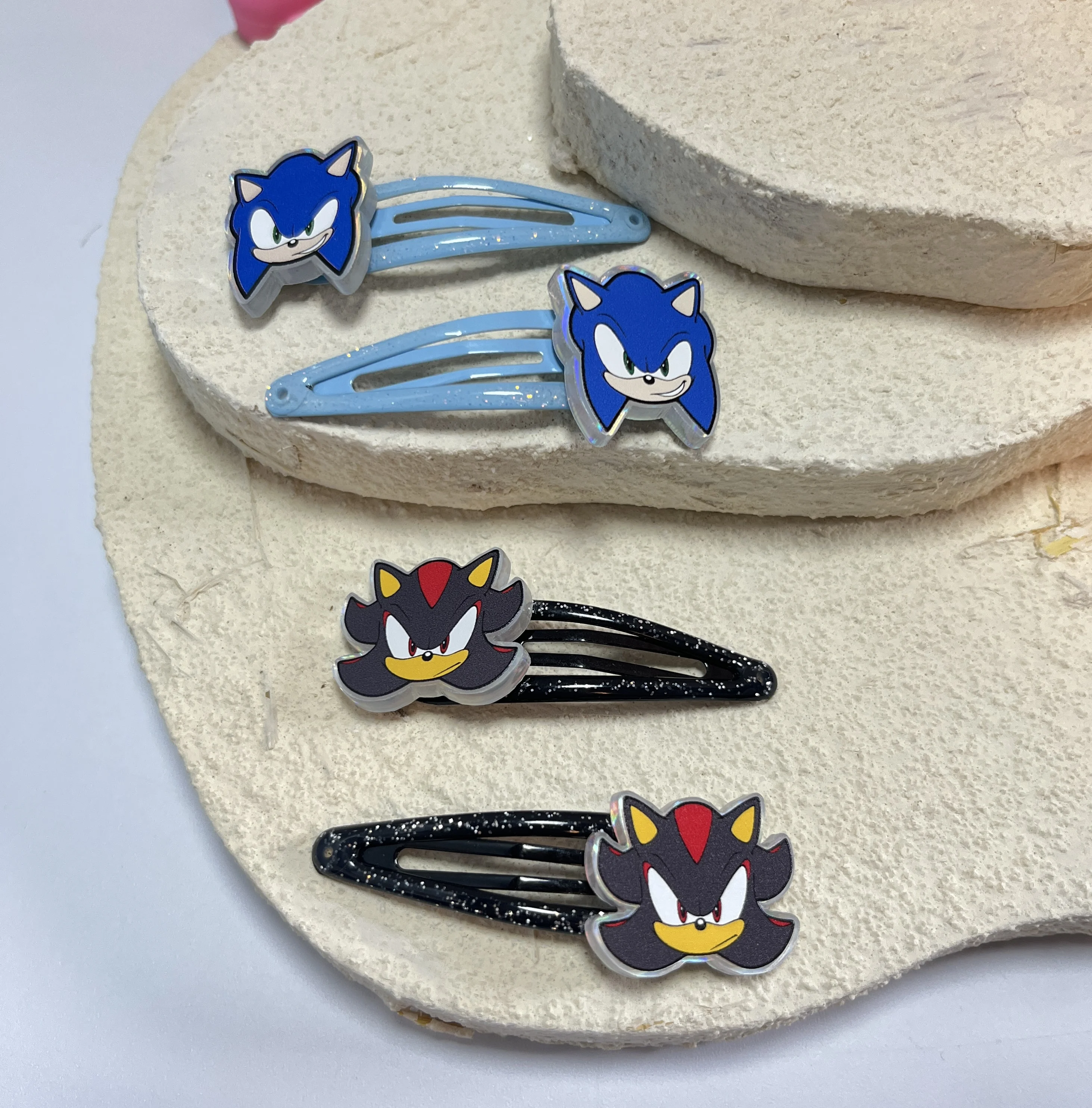 Cute Cartoon Hedgehog Hair Clips Set-Adorable Acrylic Hairpins with Glittery Clips,Fun Hair Accessories for Girls,Ideal for gift