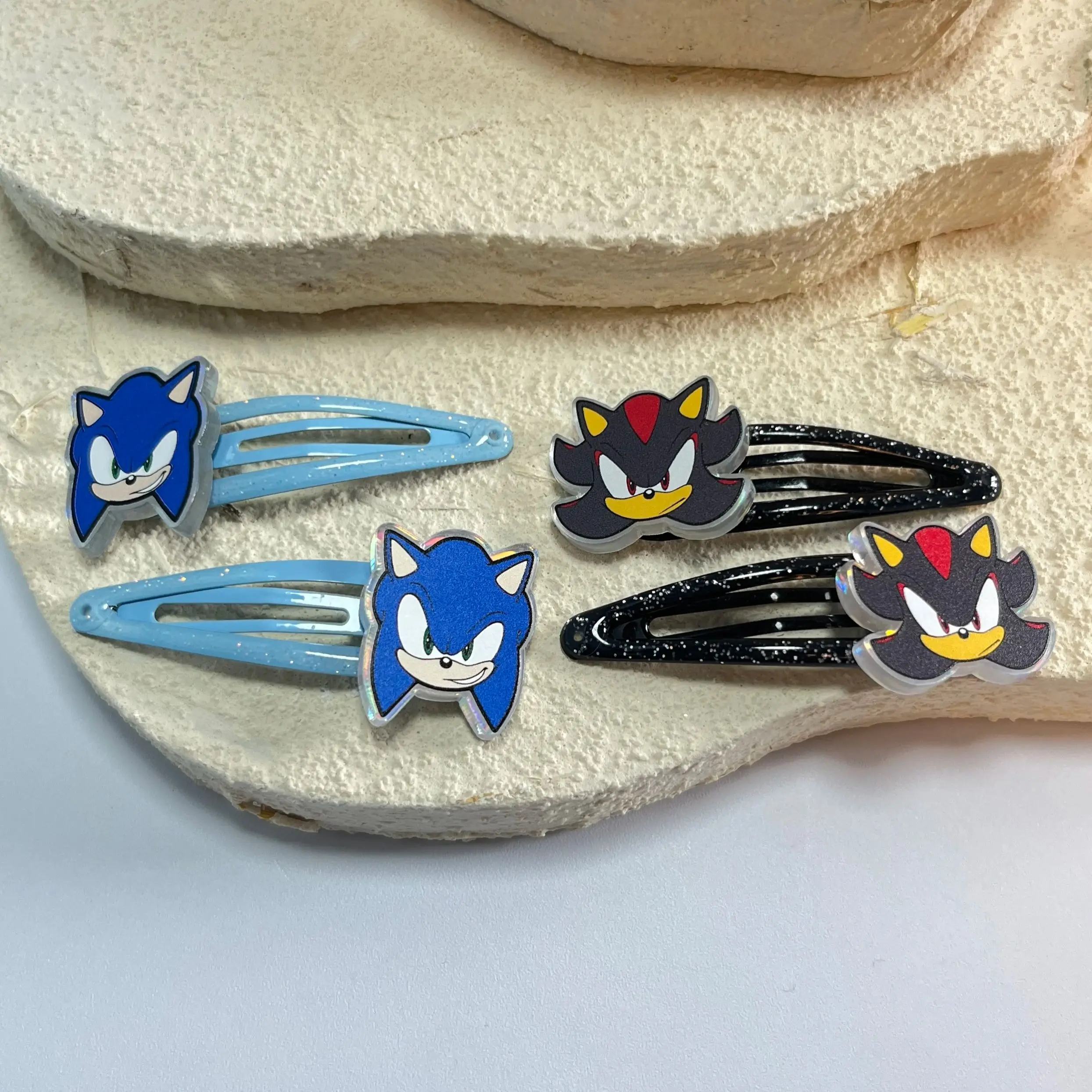 Cute Cartoon Hedgehog Hair Clips Set-Adorable Acrylic Hairpins with Glittery Clips,Fun Hair Accessories for Girls,Ideal for gift