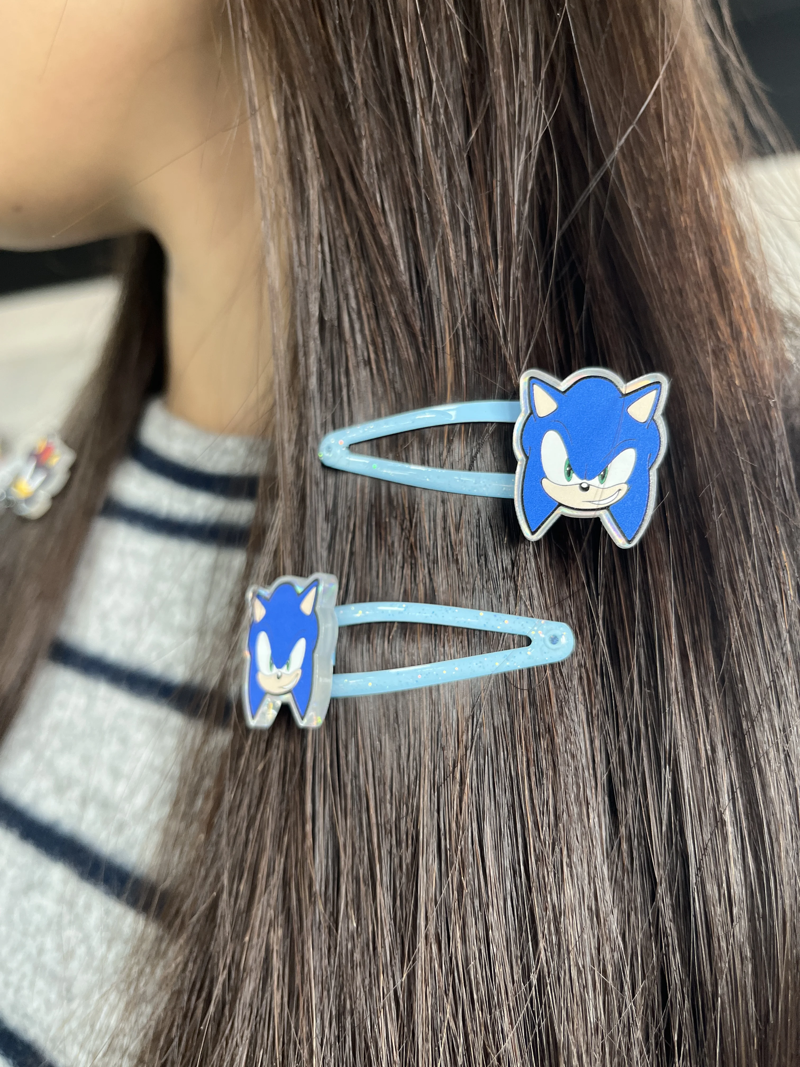 Cute Cartoon Hedgehog Hair Clips Set-Adorable Acrylic Hairpins with Glittery Clips,Fun Hair Accessories for Girls,Ideal for gift