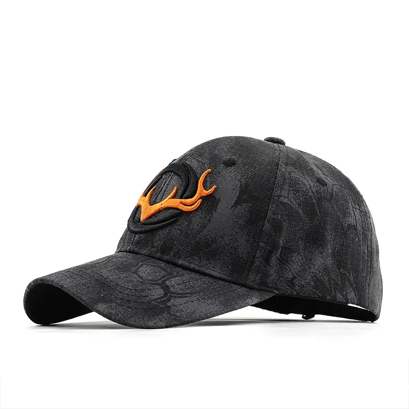 Antler Element Camouflage Baseball Cap, With Embroidery, Unlock New Experience of Outdoor Trendy Outfit