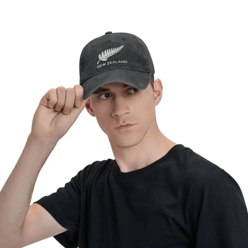 New Zealand All Blacks Unisex Baseball Cap Rugby Worldcup Sports Distressed Denim Washed Hats Cap Fashion Workouts Sun Cap