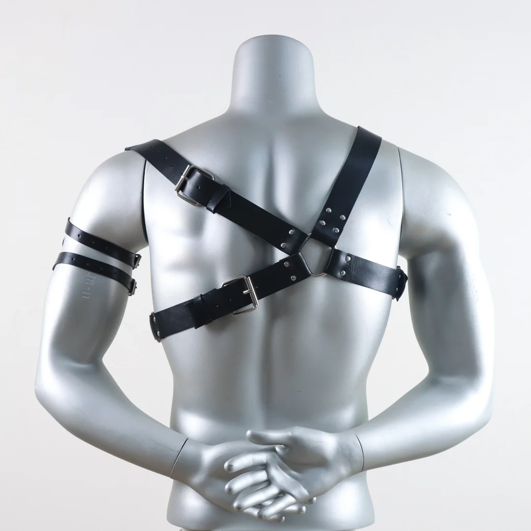 Men Sexy Punk Belt Harness Adjustable Belt Body Goth Harness Strap Cosplay Clothing for Adult Party Clubwear Belt