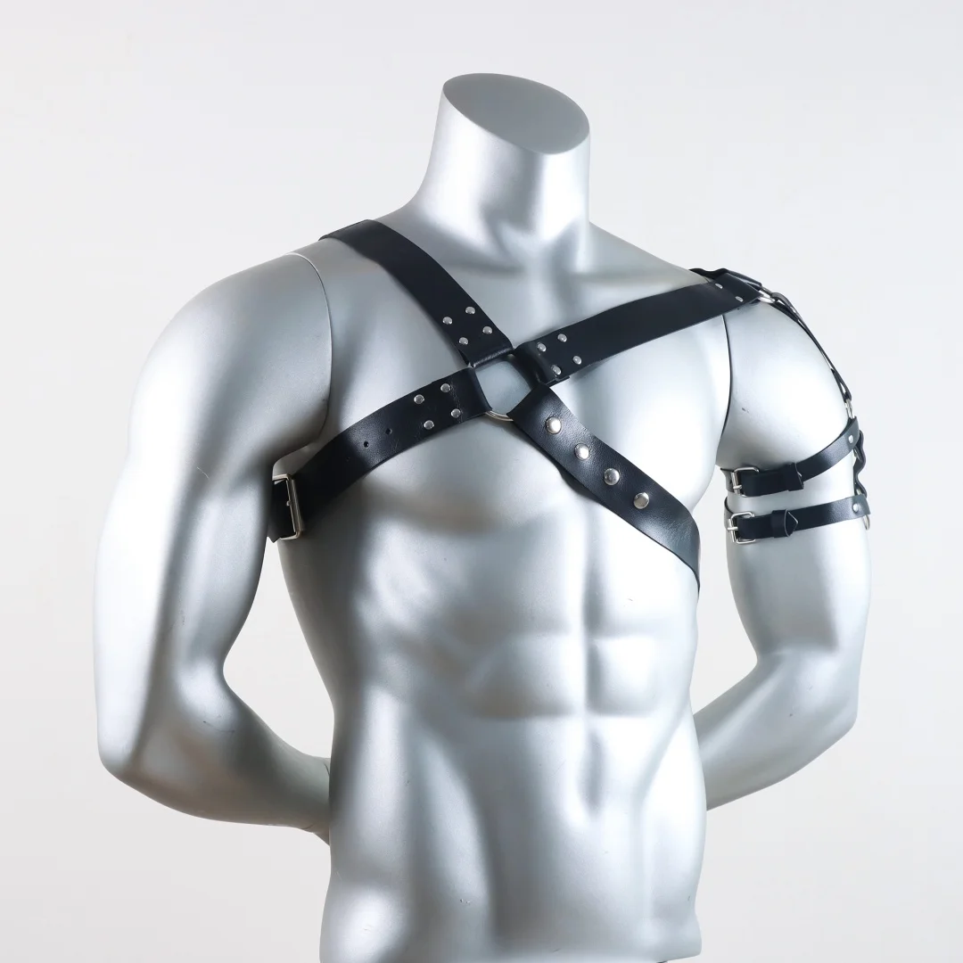 Men Sexy Punk Belt Harness Adjustable Belt Body Goth Harness Strap Cosplay Clothing for Adult Party Clubwear Belt