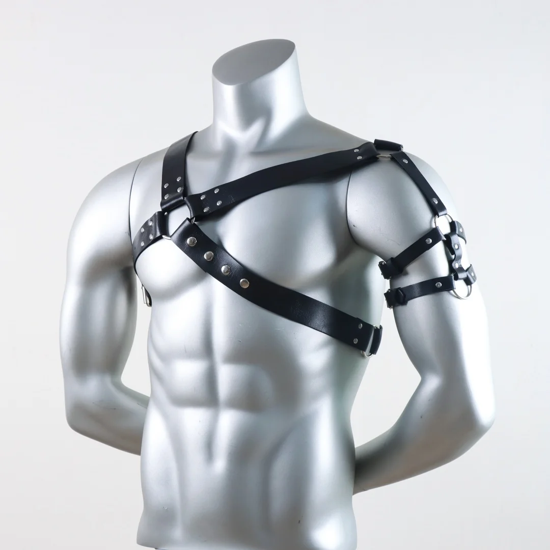 Men Sexy Punk Belt Harness Adjustable Belt Body Goth Harness Strap Cosplay Clothing for Adult Party Clubwear Belt