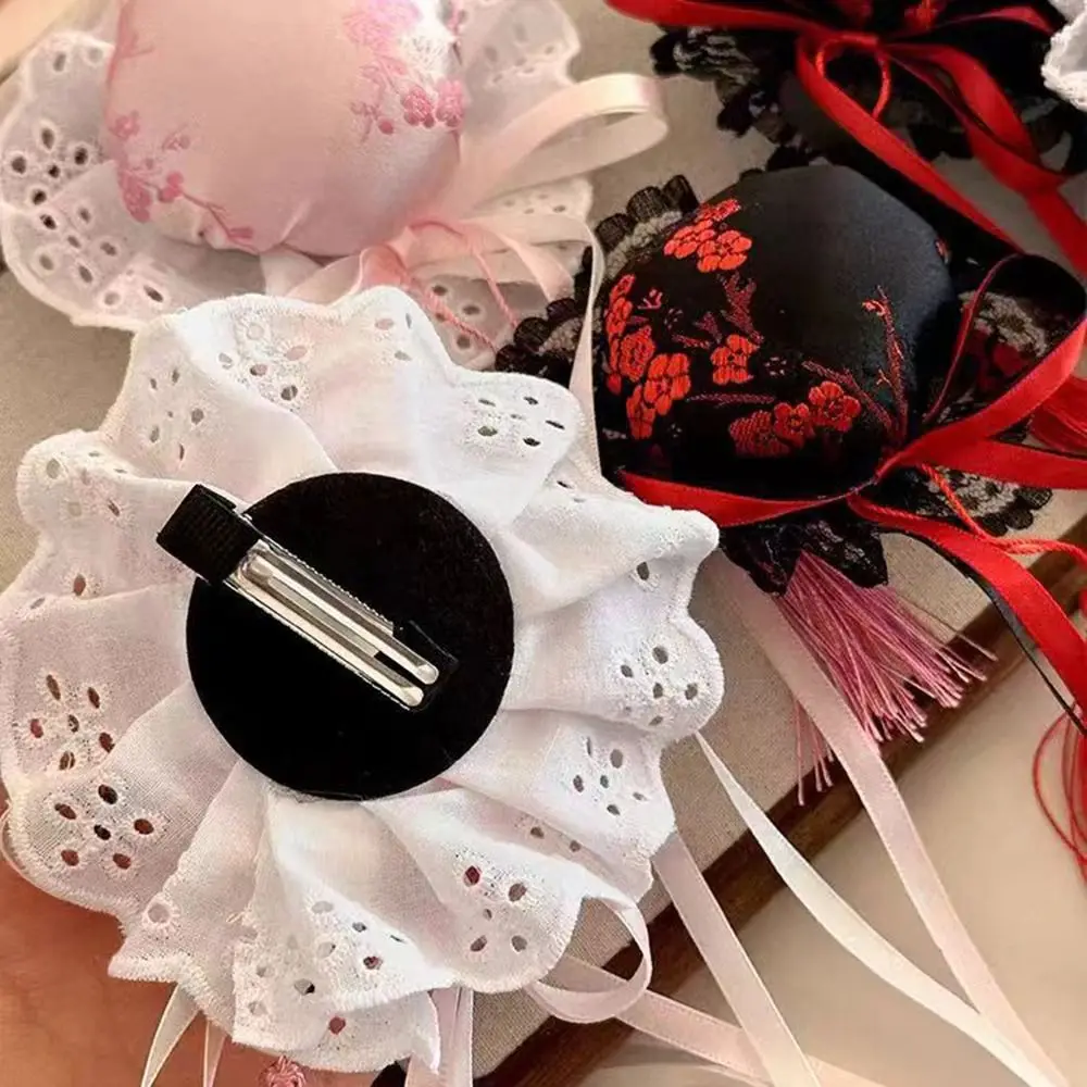 New Chinese Style Lolita Headdress Kawaii Traditional Maruko Barrettes Cosplay Handmade Cheongsam Hair Bag Women