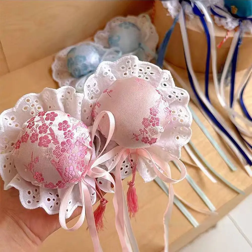 New Chinese Style Lolita Headdress Kawaii Traditional Maruko Barrettes Cosplay Handmade Cheongsam Hair Bag Women