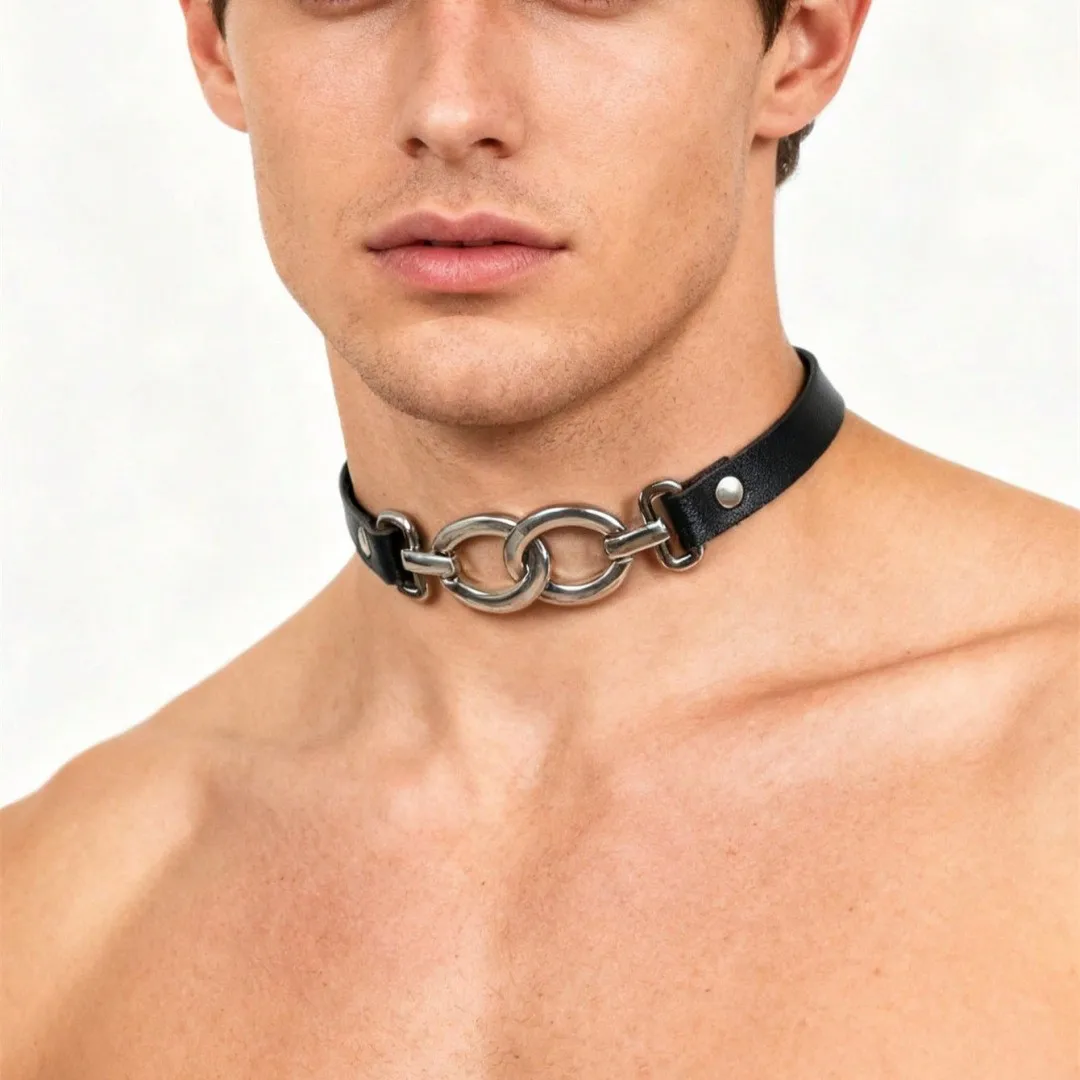 Vintage Punk Goth Studded Rivet Pu Leather Collar Choker Necklace,Valentine's Day gift for Boyfriend