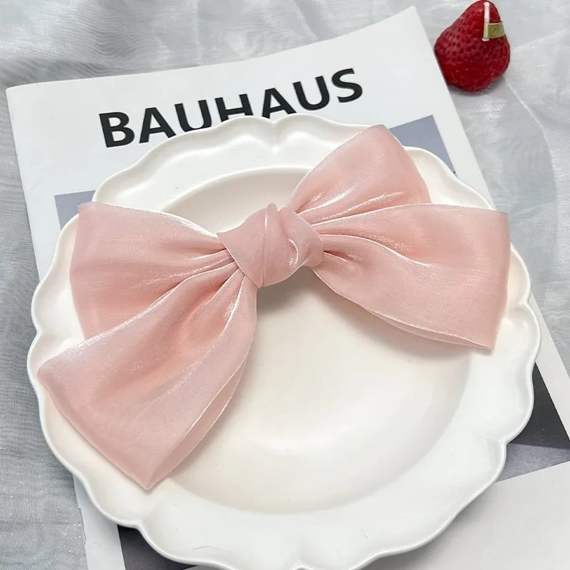 1Pcs Large Sweet Bow Hair Clips with Long Ribbons Fashion Hair Accessories for Women Girls Daily Party Styling hair clips