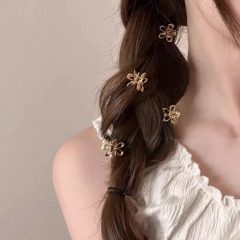 6-20pcs Mini Metal Hair Claw Clip Gold Silver Flower Butterfly Small Shark Clips Ins Korean Headwear For Women Hair Accessories