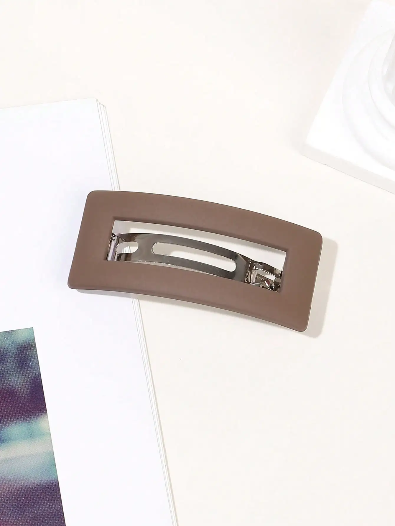 French Hair Barrette Clip for Women Girls,Caramel,Automatic Clasp Strong Hold No Slip Durable Styling Hair Accessories Hair Pins