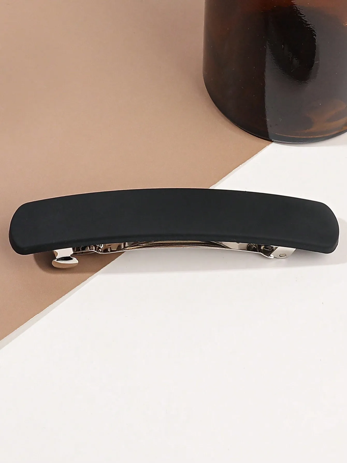 French Hair Barrette Clip for Women Girls,Caramel,Automatic Clasp Strong Hold No Slip Durable Styling Hair Accessories Hair Pins