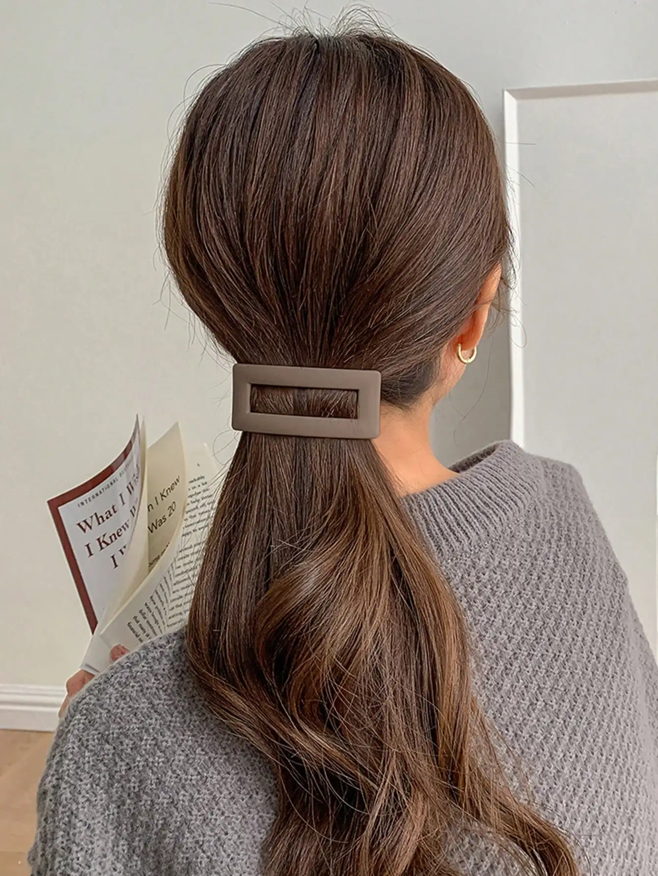 French Hair Barrette Clip for Women Girls,Caramel,Automatic Clasp Strong Hold No Slip Durable Styling Hair Accessories Hair Pins