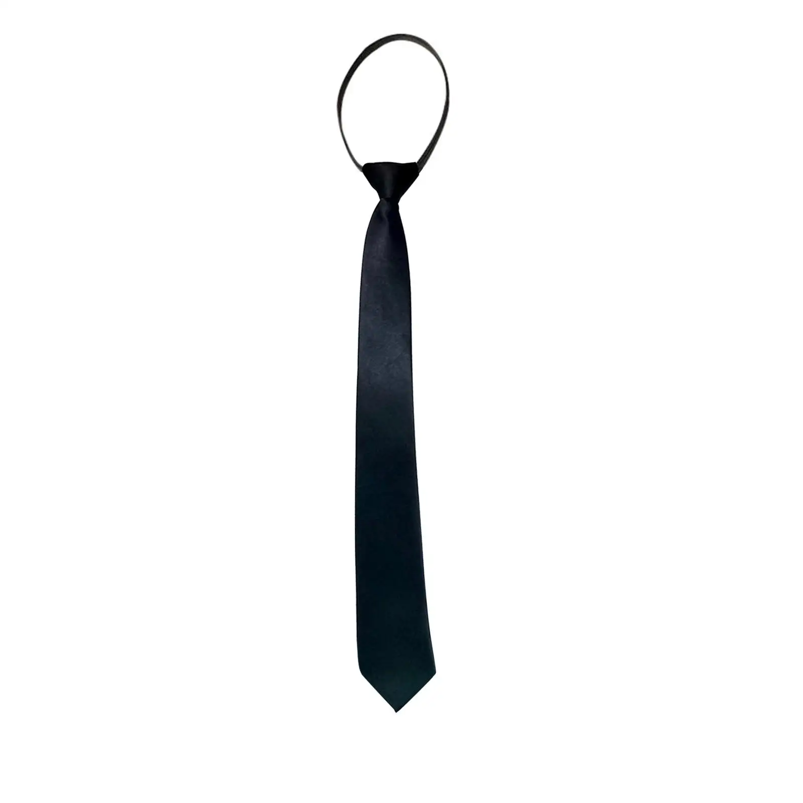 Black Zipper Ties Retro Silky Narrow Women Men Neck Tie Slim Smooth Bow Tie Korean Style Simple Elegant All-match Trendy Tie