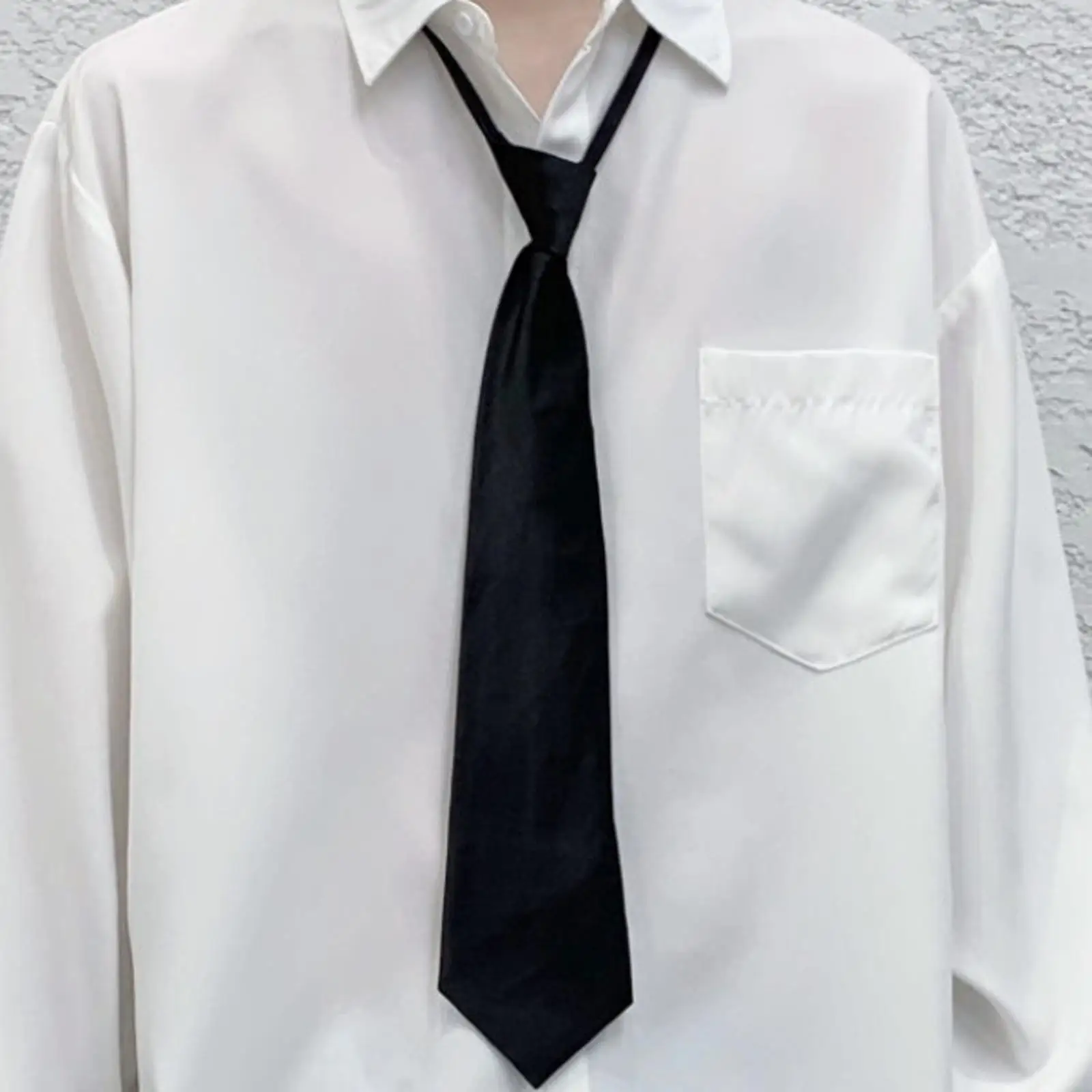 Black Zipper Ties Retro Silky Narrow Women Men Neck Tie Slim Smooth Bow Tie Korean Style Simple Elegant All-match Trendy Tie
