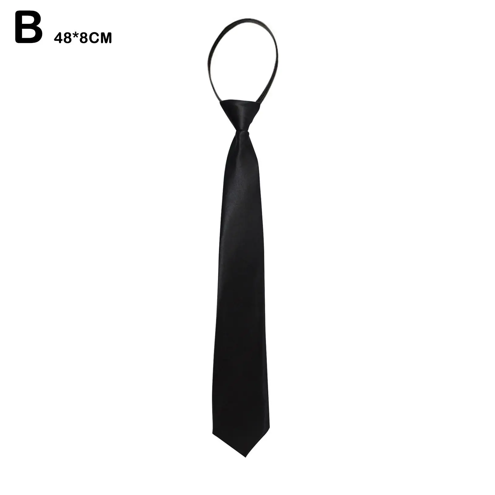 Black Zipper Ties Retro Silky Narrow Women Men Neck Tie Slim Smooth Bow Tie Korean Style Simple Elegant All-match Trendy Tie
