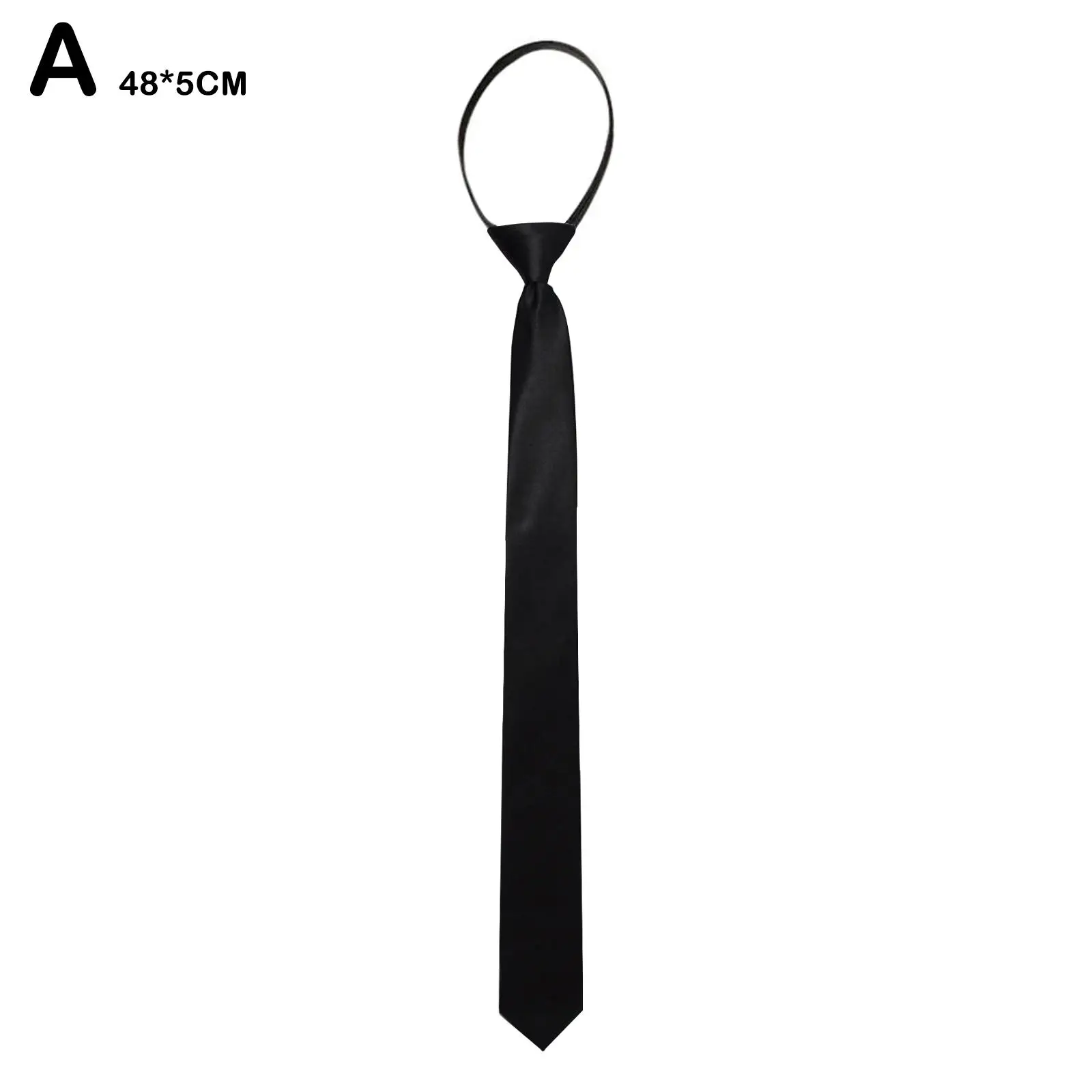 Black Zipper Ties Retro Silky Narrow Women Men Neck Tie Slim Smooth Bow Tie Korean Style Simple Elegant All-match Trendy Tie